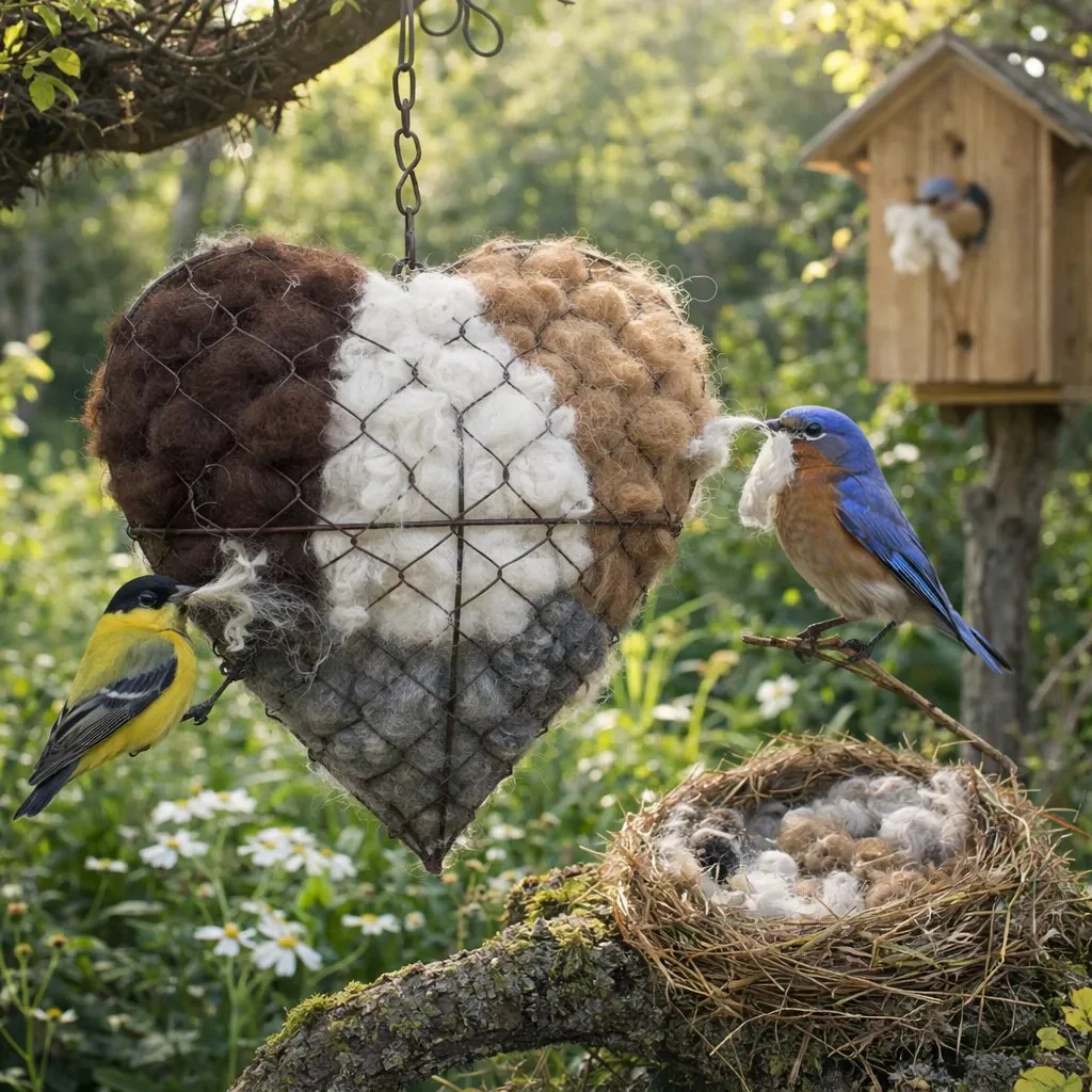 💗Easter Sale Up To 60% Off💗Handmade Alpaca Fiber Bird Nesting Heart for Birds🕊️🔴 - Image 10