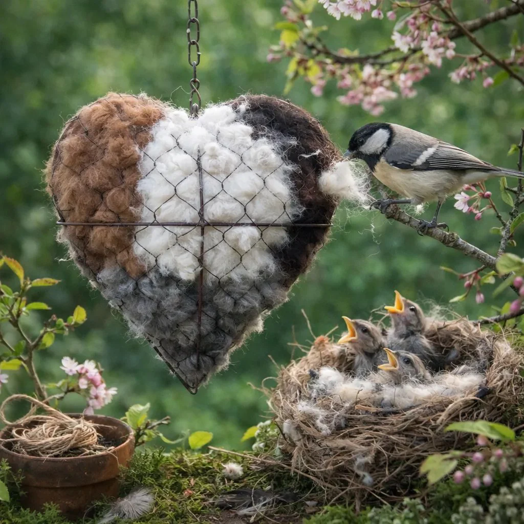 💗Easter Sale Up To 60% Off💗Handmade Alpaca Fiber Bird Nesting Heart for Birds🕊️🔴 - Image 11
