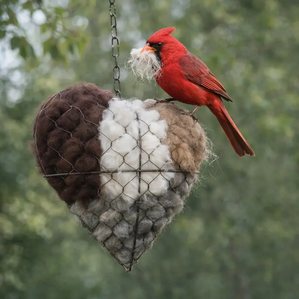 💗Easter Sale Up To 60% Off💗Handmade Alpaca Fiber Bird Nesting Heart for Birds🕊️🔴 - Image 4