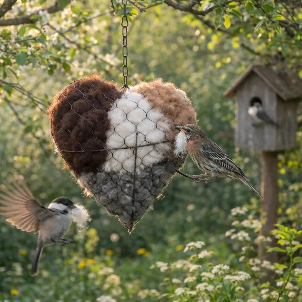 💗Easter Sale Up To 60% Off💗Handmade Alpaca Fiber Bird Nesting Heart for Birds🕊️🔴 - Image 5