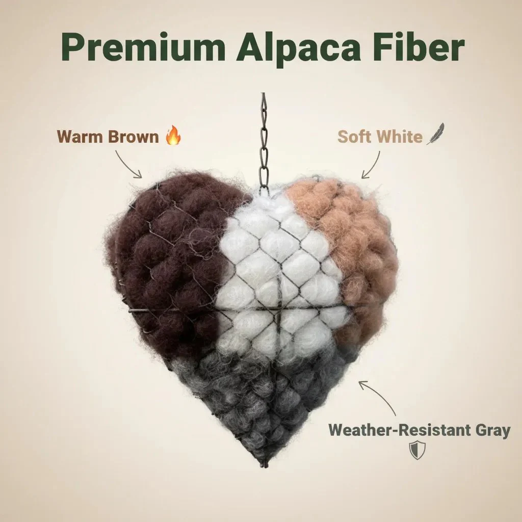 💗Easter Sale Up To 60% Off💗Handmade Alpaca Fiber Bird Nesting Heart for Birds🕊️🔴 - Image 8